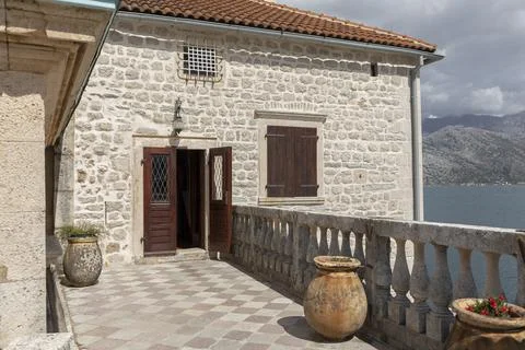 Open doorway on a elevated balcony Stock Photos