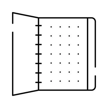Open dot grid notebook icon for creativity planning Stock Illustration