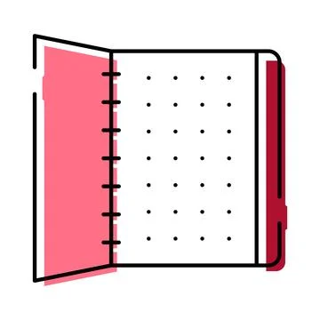 Open dot grid planner notebook vector illustration Stock Illustration