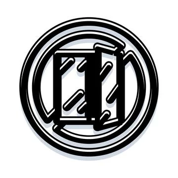 Open double doors icon inside circle symbol Stock Illustration