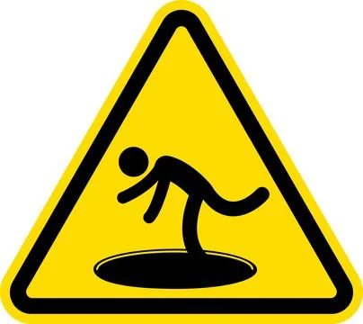 Open drains watch your step sign. Stock Illustration