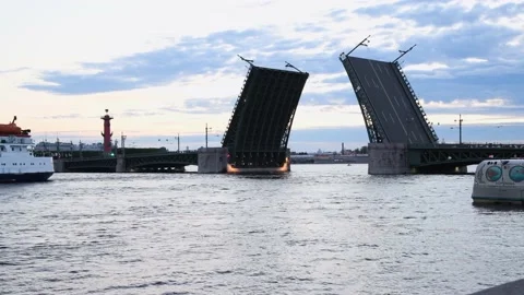 Open drawbridge in the morning Stock Footage 220223539