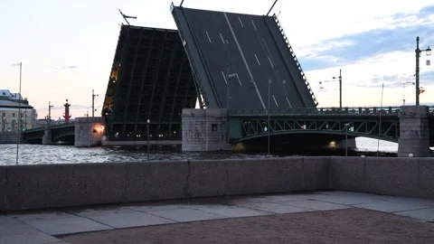 Open drawbridge in the morning Stock Footage 220223596