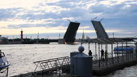 Open drawbridge in the morning Stock Footage 220223824