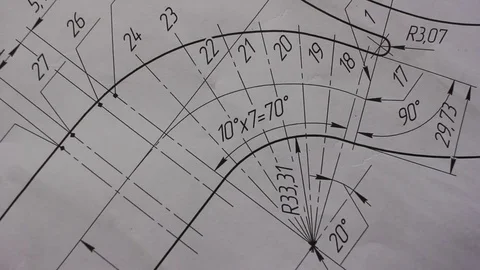 Open drawings with a pencil. Engineering and design. Stock Footage 80575635
