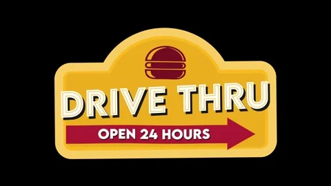 Open Drive Thru 24 Hours Stock Footage 295913081