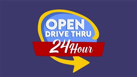 Open Drive Thru 24 Hours Stock Footage 307273281