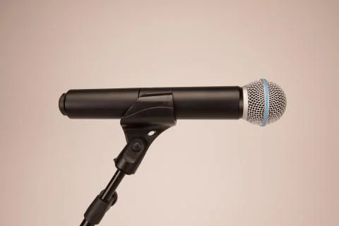Open dynamic microphone Stock Photos