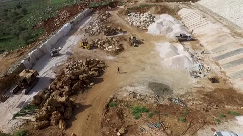 Open earthen reservoir Stock Footage 152466235