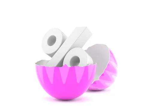 Open easter egg with percent Stock Illustration