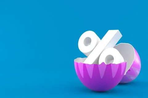 Open easter egg with percent Stock Illustration
