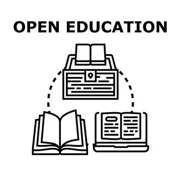 Open education concept with knowledge access and learning Stock Illustration