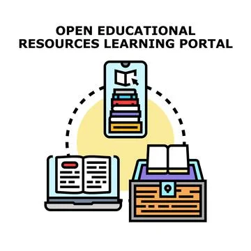 Open educational resources learning portal concept icon イラスト素材