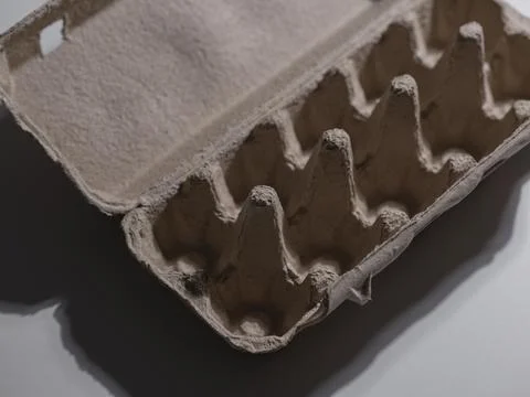 Open egg box with no eggs Stock Photos