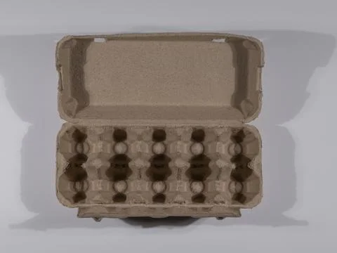 Open egg box with no eggs Stock Photos