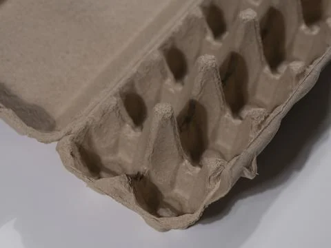 Open egg box with no eggs Stock Photos