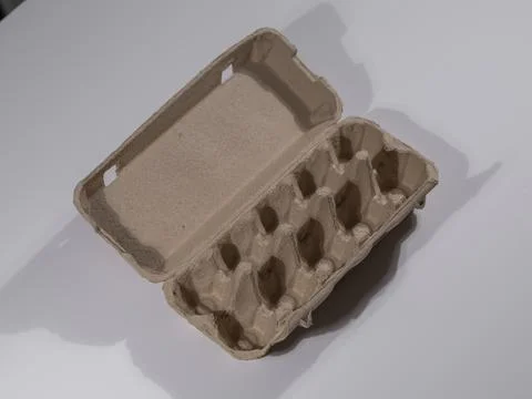 Open egg box with no eggs Stock Photos