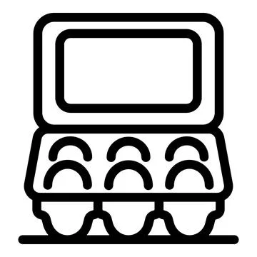 Open egg carton box showing six compartments for eggs Stock Illustration