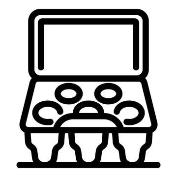 Open egg carton holding six eggs, ready for breakfast Stock Illustration