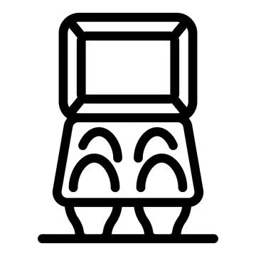 Open egg carton standing on table for breakfast cooking Stock Illustration