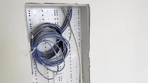 Open electrical box with bundled wires 動画素材 333102612