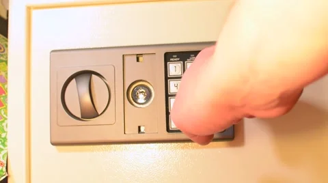 Open Electronic Safe And Put pistol Stock Footage 59612572