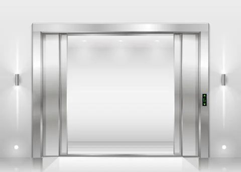 Open the elevator doors Stock Illustration