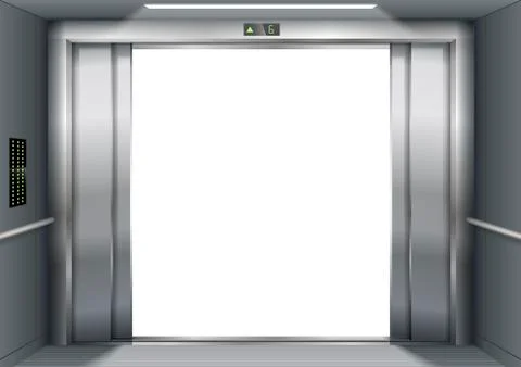 Open the elevator doors Stock Illustration