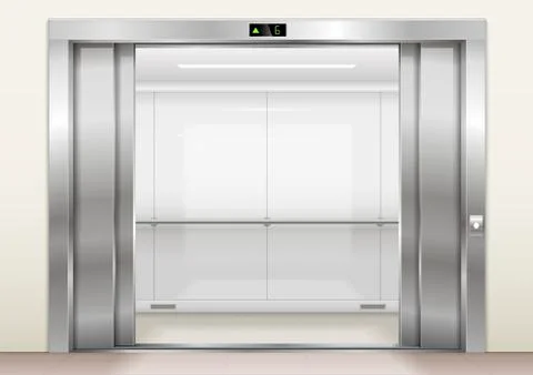 Open the elevator doors Stock Illustration