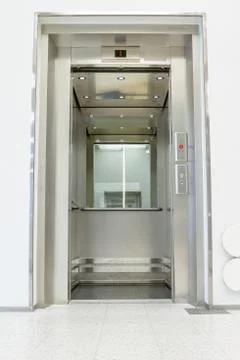 Open elevator in the hall Stock Photos