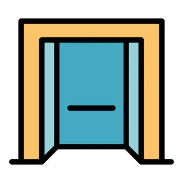Open elevator icon color outline vector 스톡 일러스트