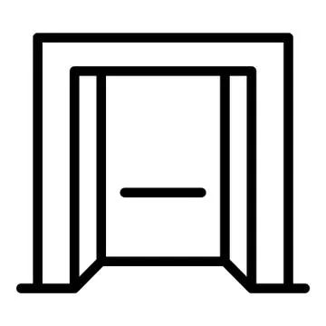 Open elevator icon, outline style 스톡 일러스트