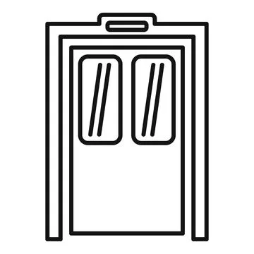 Open elevator icon, outline style イラスト素材