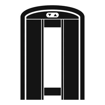 Open elevator icon, simple style Stock Illustration