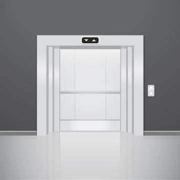 Open elevator. Realistic vector illustration Stock Illustration