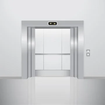 Open elevator. Realistic vector illustration 스톡 일러스트