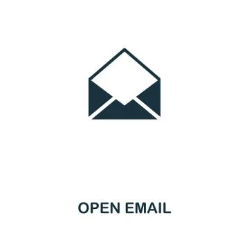 Open Email creative icon. Simple element illustration. Open Email concept symbol Stock Illustration