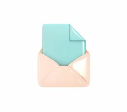 Open Email envelope icon with document. Post mail letter. Vector illustration Stock Illustration