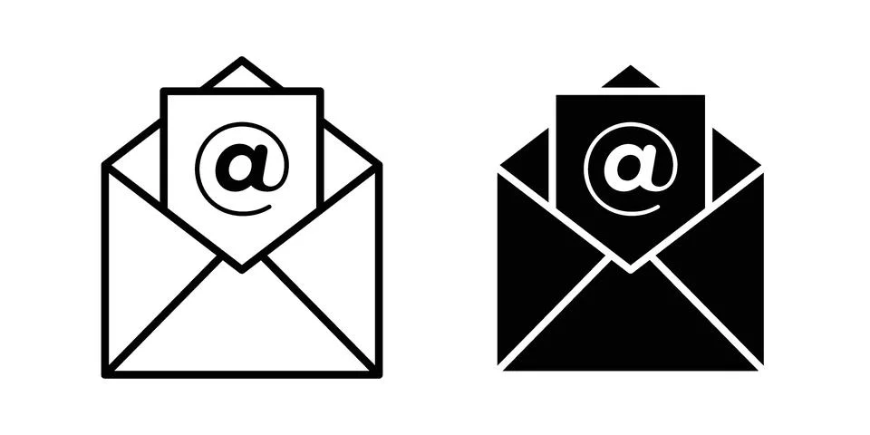 Open email icon vector design illustrations Illustrazione stock