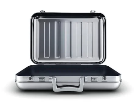 Open empty and steel case (done in 3d, cgi) Stockillustratie