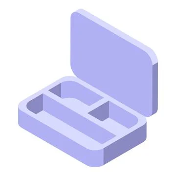 Open empty bento box isometric icon representing food storage Stock Illustration