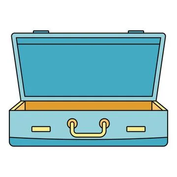 Open empty blue suitcase for business travel Illustrazione stock
