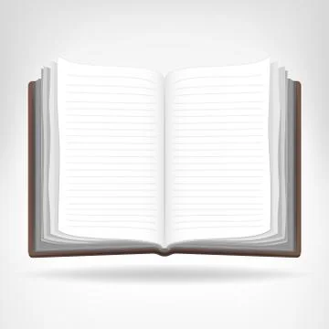Open empty book isolated object vector illustration Stock Illustration