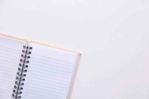 Open empty book on isolated white background Stock Photos