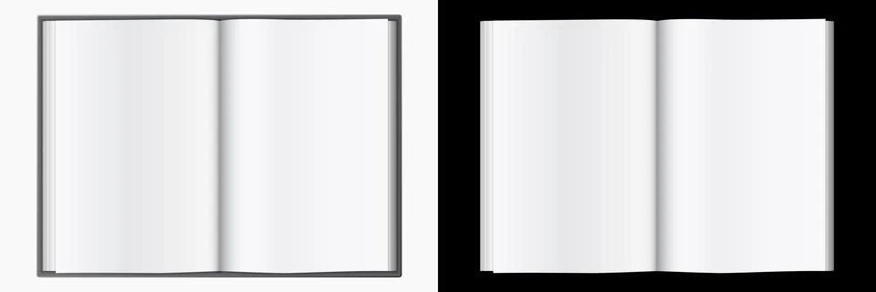 Open empty book journal template Stock Illustration