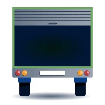 Open empty boot of the truck. Back side of the van. Moving out.  Stock Illustration