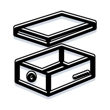 Open empty box for gift or package delivery Stock Illustration