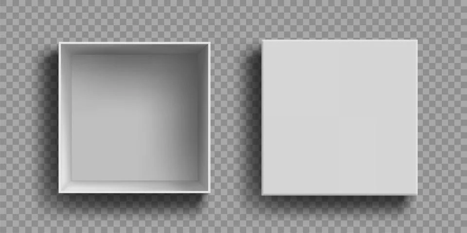 Open empty box, top view. Blank template Stock Illustration