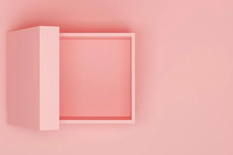 Open empty box. Top view. 3d rendering Stock Illustration