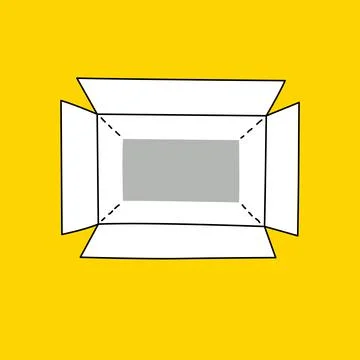 An open empty box with a view from the above. You can put something inside or Stock Illustration